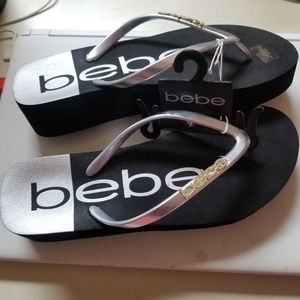 Womens brand new BEBE SIZE 9 wedge Flip Flops